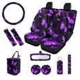 thumbnail image 1 of KUIFORTI Blue Butterfly Car Seat Covers Full Set with Steering Wheel Cover Women Set of 13 Pack Car Accessories Interior Aesthetic Car Decorations Kit, 1 of 5