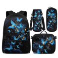 thumbnail image 1 of KUIFORTI Blue Butterfly Print Backpack with Lunchbox, 4Pcs Kids School Bag Set for Girls Elementary Middle School,Bookbag with Pencil Case Water Bottle Sleeve Back to School Supplies, 1 of 7