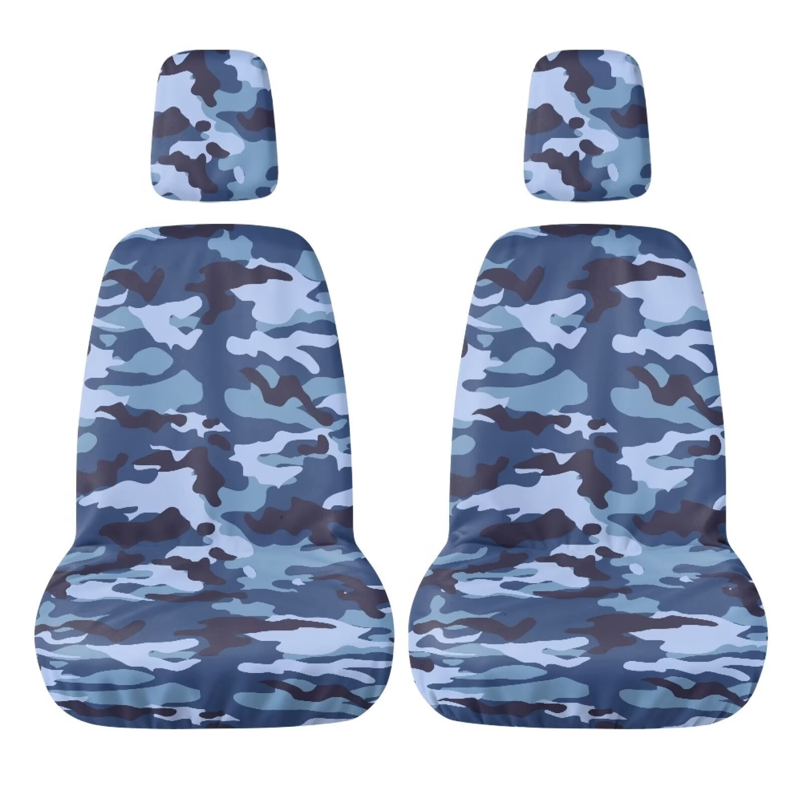 KUIFORTI Blue Camouflage UTV Seat Covers Full Protection Seats Cover with Headrest Covers Rhino UTV Accessories Compatible with Yamaha Rhino 700 660 450 2004-2021