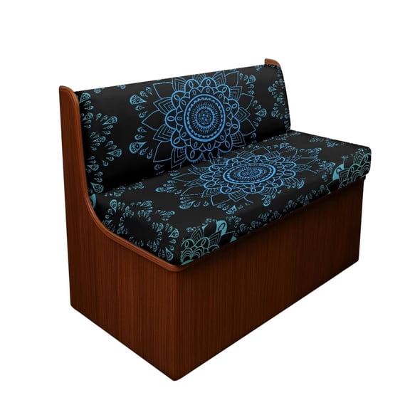 KUIFORTI Blue Mandala RV Dinette Cushion Covers Replacement Washable Anti Slip includes 1 Backrest & 1 Bench Cover for Travel Trailer Couch & RV Bench