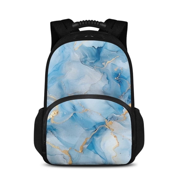 KUIFORTI Blue Marble Backpack, Laptop Backpack with Cooler Compartment, Stylish Nurse Teacher Work Bag Cooler Backpack with Lunch Box Compartment for Women Men/Travel