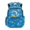 thumbnail image 1 of KUIFORTI Blue Shark Kids School Bag Large Capacity Backpack Student Backpack with Side Pockets Water Resistant Polyester 17 Inch for Teens Elementary Middle School, 1 of 7