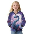 thumbnail image 1 of KUIFORTI Blue Snake Girls Oversized Hoodie Sweatshirt 8-10 Thick Comfortable Full Zip Front Sweatshirt Elastic Fabrics Outwear with Pockets for Spring, Fall and Winter, 1 of 6