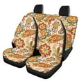 thumbnail image 1 of KUIFORTI Boho Floral Car Seat Cover Auto Accessories Interior 4Pcs, Front Seat Protector Auto Seat Rear Split Bench Cover Universal Automotive Seat Cover Accessories, 1 of 7