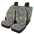 thumbnail image 1 of KUIFORTI Boho Mandala Auto Seat Covers Full Set, Front Seats and Rear Bench Cover Protector for Car Truck SUV, 4 Pack Vehicle Seat Protector Easy to Install, 1 of 7