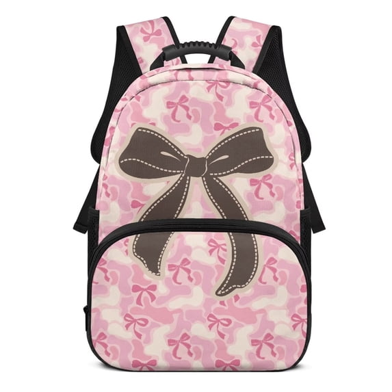 KUIFORTI Bow Camo Boys Backpack Large Capacity Durable Kids School Bag with Multiple Organizer Pockets Front Pockets Suitable for Elementary Primary Middle Daily Use