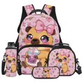 thumbnail image 1 of KUIFORTI Bow Capybara Fashion Girls Backpack 4Pcs Set with Lunch Bag Pencil Pouch Water Bottle Holder for Elementary Primary Middle School Kids Back to School Supplies, 1 of 7