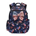 thumbnail image 1 of KUIFORTI Bow US Flag Boys Backpack Large Capacity 17 Inch Kids School Bag with Front Pockets Adjustable Straps for Elementary Primary Middle Daily Use, 1 of 7