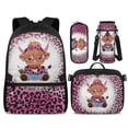 thumbnail image 1 of KUIFORTI Brown Cow School Bag with Lunch Bag Backpack for Boy Kid Backpack Set of 4 Pencil Pouch Suitable for Elementary Primary Middle School Back to School Essentials Gifts, 1 of 7