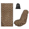 thumbnail image 1 of KUIFORTI Brown Leopard Print Car Front Seat Covers for Gym Outdoor Sport, Picnic, Beach, Pet Dog Travel Portable Sweatproof Auto Accessories with Storage Bag 60 x 33 Inch, 1 of 7