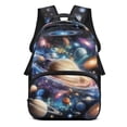 thumbnail image 1 of KUIFORTI Brown Planet Kids Backpack Waterproof Boys School Bag with Laptop Compartment Adjustable Straps for Elementary Primary Middle Back to School Essentials, 1 of 7