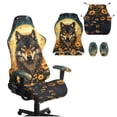 thumbnail image 1 of KUIFORTI Brown Wolf Gaming Chair Cover with Armrest Covers Waterproof Game Computer Office Desk Chair Cover Protector Durable Breathable for Office Computer Racing Seats, 1 of 7