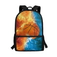 thumbnail image 1 of KUIFORTI Burning Fire Basketball Kids 17 Inch Schoolbag with Compartment and Side Mesh Pockets, Durable Backpack Stationery Organizer Bag for Boys Children Teens, 1 of 6