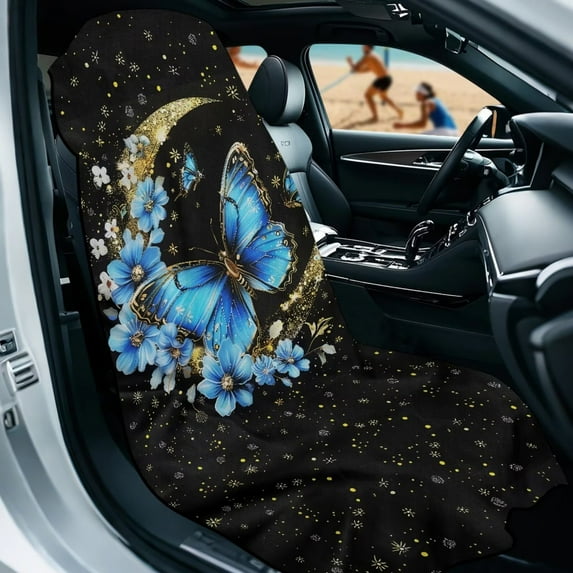 KUIFORTI Butterfly Car Seat Covers Front Seats, Super Absorbent Beach Towel, Yoga Mat Towel, Butterfly Car Accessories for Women