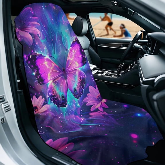KUIFORTI Butterfly Car Seat Covers Front Seats Women Car Drying Towels, Beach Towel, Yoga Mat Towel, Purple Butterfly Automotive Seat Covers & Accessories