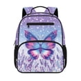 thumbnail image 1 of KUIFORTI Butterfly Print Toddler Backpack Girls Kids School Bag with Multiple Storage Pockets Adjustable Straps 13.5 Inch for Preschool Kindergarten School Supplies, 1 of 7