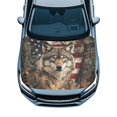 thumbnail image 1 of KUIFORTI Camo Car Hood Flag Cover American Flag for Car Hood Cover Wolf Print Car Flag Decor Thicken Breathable Protective Cover for All Season Patriotic Decorations, 1 of 6