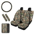 thumbnail image 1 of KUIFORTI Camo Hunting Car Seat Covers Full Set of 8 Includes Front Seats and Rear Bench Covers Seatbelt Strap Pads Washable Car Steering Wheel Accessories with Car Armrest Cover for SUV,Sedan, 1 of 5