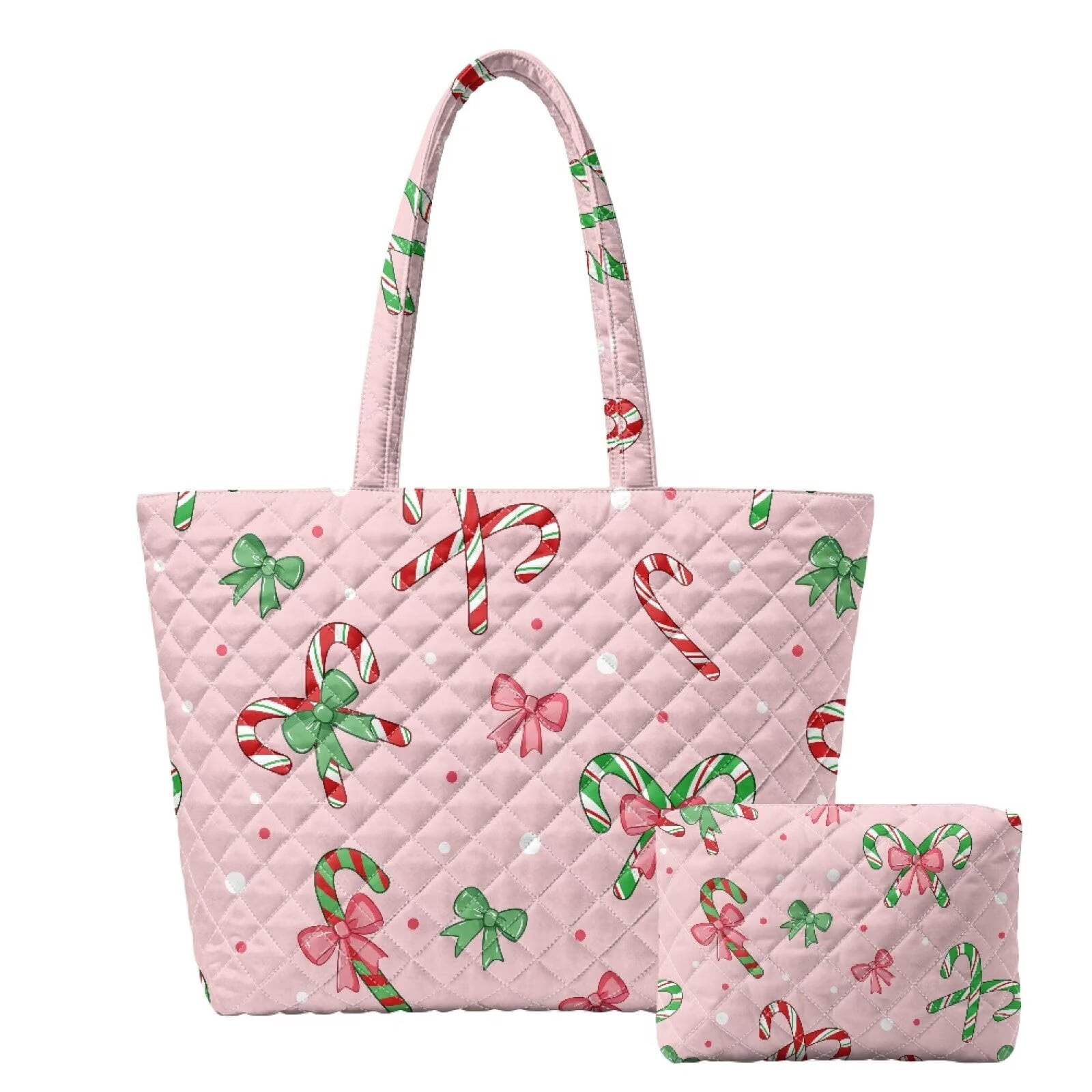 KUIFORTI Candy Cane Trendy Foldable Quilted Shoulder Bag for Women 14 ...
