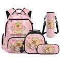 thumbnail image 1 of KUIFORTI Capybara Strawberry 4Pcs Elementary Girls Backpack Set, Cute Kids School Bag with Lunch Box for Back to School, Bookbag with Pencil Case Water Bottle Sleeve, 1 of 6