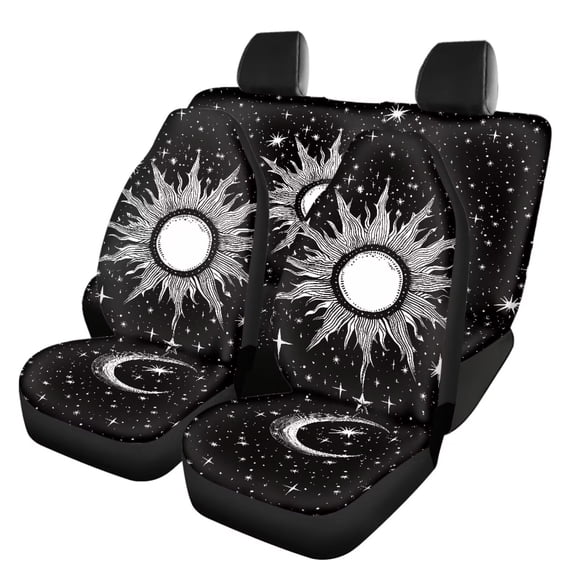 KUIFORTI Car Seat Covers Full Set Mushroom Car Seat Cover Front and Rear Split Bench Protection Universal Fit for Most Cars Trucks SUVs Sedans,4 Pieces