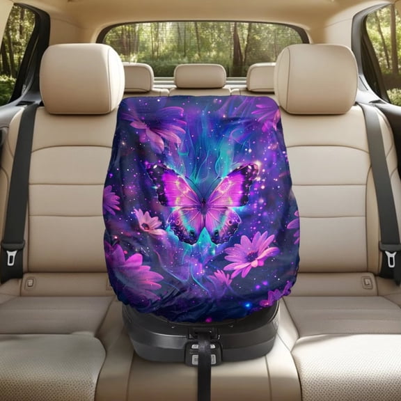 KUIFORTI Car Seat Sun Shade Cover Butterfly Car Seat Cover Baby Carseat Sun Shade Keep Your Baby's Carseat at a Cooler Temperature - Covers and Blocks Out Heat & Sun - Protection from UV Sunlight