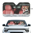 thumbnail image 1 of KUIFORTI Car Sun Shade Windshield Sunshades Funny Dog Car Shade Front Windshield Reflective Fabric Blocks UV Rays and Sun, 66.53" x 34.44" Automotive Window Sunshades for SUV, Sedan, Van, Hatchback, 1 of 5
