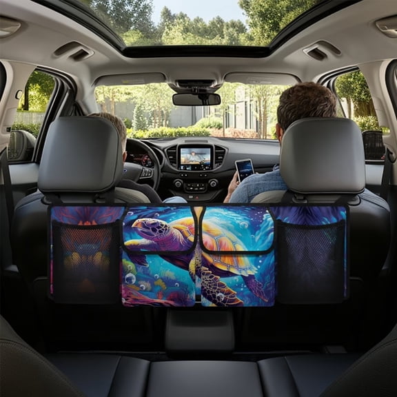 KUIFORTI Car Trunk Organizer Storage Oxford Cloth Turtle Backseat Car Organizer for SUV, Truck, MPV, Waterproof, Collapsible Cargo Storage Bag, Car Interior Accessories for Men and Women