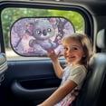 thumbnail image 1 of KUIFORTI Car Window Shade for Baby - Portable Automotive Interior Sun Protection for SUV Sedan Van Truck, 20.47" x 12.59" Glare Shield and UV Rays Protection for Your Child, Koala Purple, 1 of 7