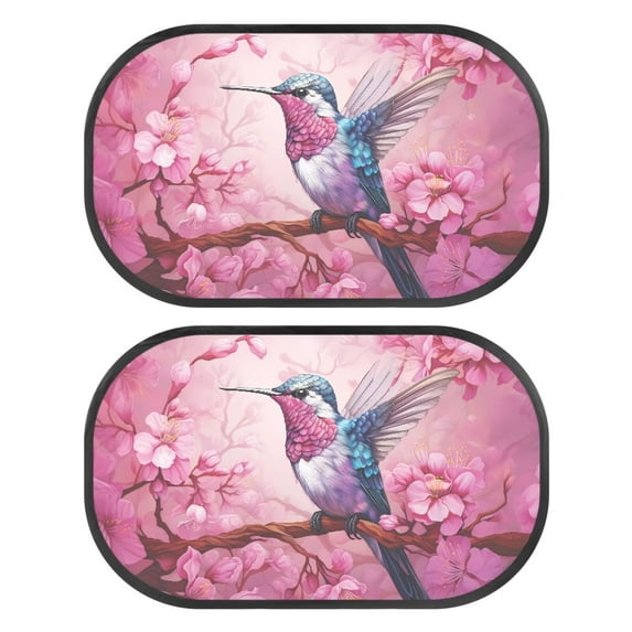 KUIFORTI Car Window Shades for Side Window, Hummingbird Sun Shade for Car Window for Kids, 20.47" x 12.59" Automotive Interior Sun Protection from UV and Sun Glare