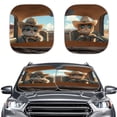 thumbnail image 1 of KUIFORTI Car Windshield Sun Shade Cute Cat Car Window Shades , 2 Pieces Car Window Shade Front Windshield Cover for Sun, Heat and UV Rays, 1 of 5