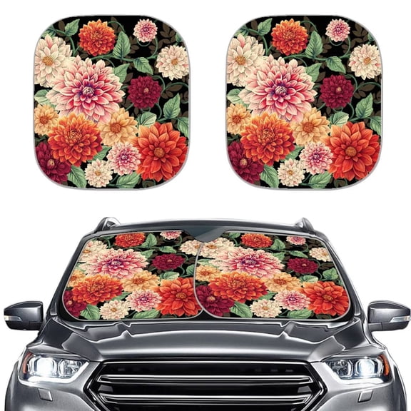 KUIFORTI Car Windshield Sun Shade Foldable Automotive Sun Blocker for Front Windshields, Premium Sun Protection for Cars, Trucks & SUVs, Dahlia