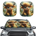 thumbnail image 1 of KUIFORTI Car Windshield Sun Shade Foldable Sunshade for Car Front Window and Interior Sun Protection, Highland Cow Windshield Shade for Sun Heat and UV Rays, 2 PCS Set, 1 of 5