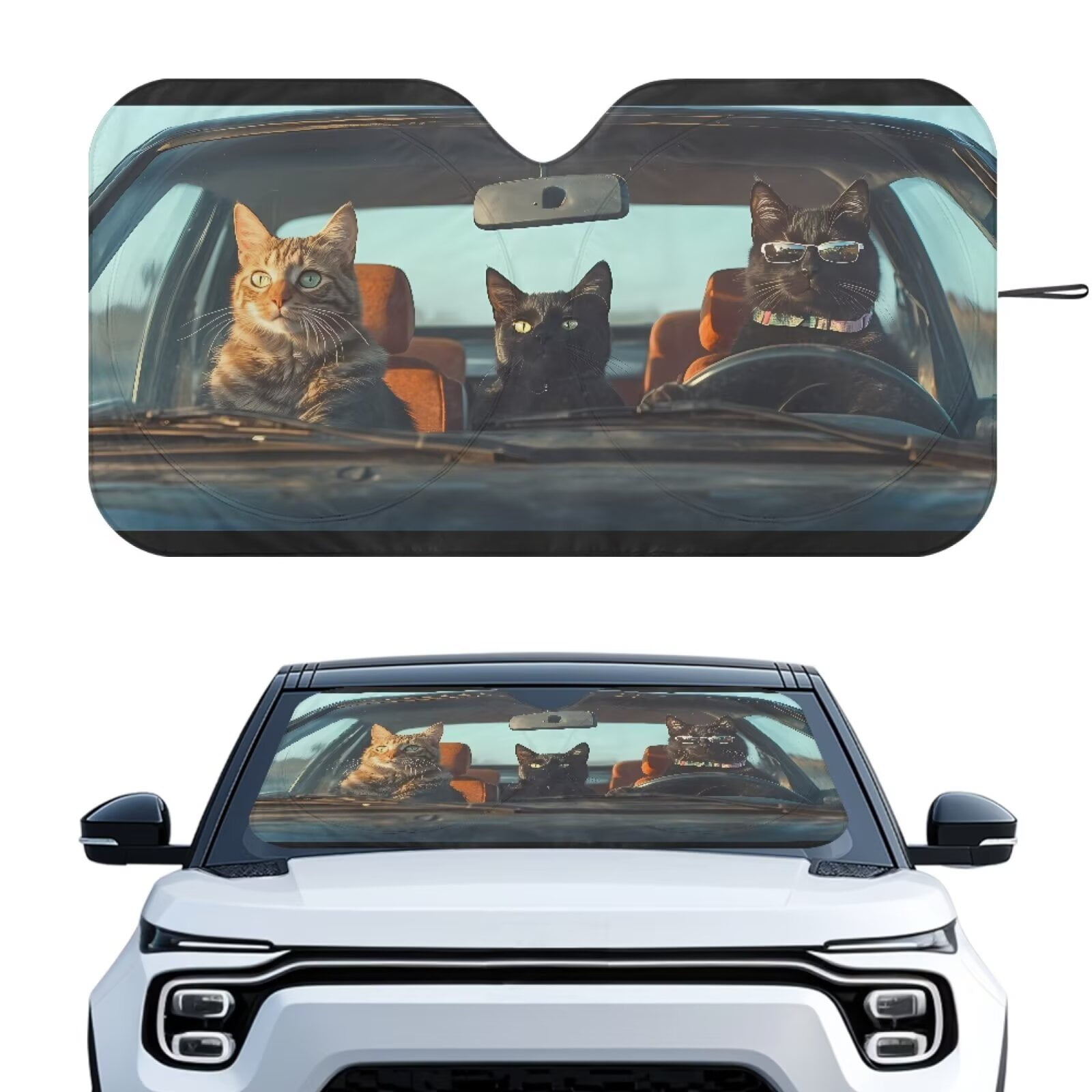 KUIFORTI Car Windshield Sun Shade Large Sunshade Foldable Car Window ...