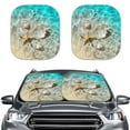 thumbnail image 1 of KUIFORTI Car Windshield Sun Shade for SUV Truck Van, Foldable Car Shades for Front Windows, Beach Starfish Seashell Decor Sun Protection Auto Interior Sun Protection UV Heat Reflector, 1 of 5