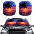thumbnail image 1 of KUIFORTI Car Windshield Sunshade Foldable Heatshield Front Window Car Sun ​Shade Windshield Rays Sun Shade Visor Protector for Car Sedan Truck SUV Accessories 25.5" x 28.5", Palm Tree, 1 of 5