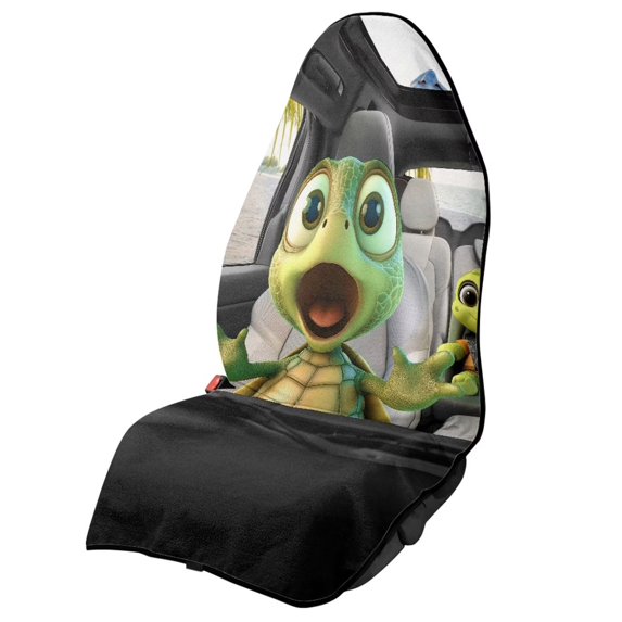 KUIFORTI Cartoon Turtle Waterproof Car Seat Cover Towel - Washable Non-Slip Car Seat Sweat Protector for Gym, Workout, Hiking, Swimming, Beach,Fits Cars, SUVs, Trucks