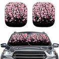 thumbnail image 1 of KUIFORTI Cherry Blossom Windshield Sun Shade, Portable Car Front Window Shades Foldable Windshield Cover 2 Pcs Sun Visor for Car Sedans SUV Truck, Protect Your Vehicle from UV Heat, 1 of 5
