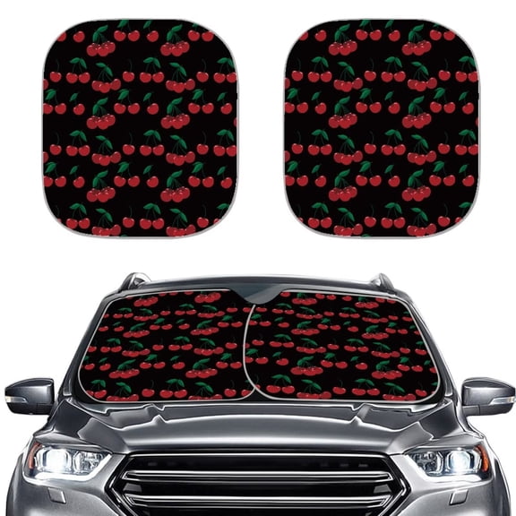 KUIFORTI Cherry Car Windshield Sun Shade Foldable Auto Window Shades, Protect Car from Sun Rays & Heat Damage Keep Cool and Protect Interior