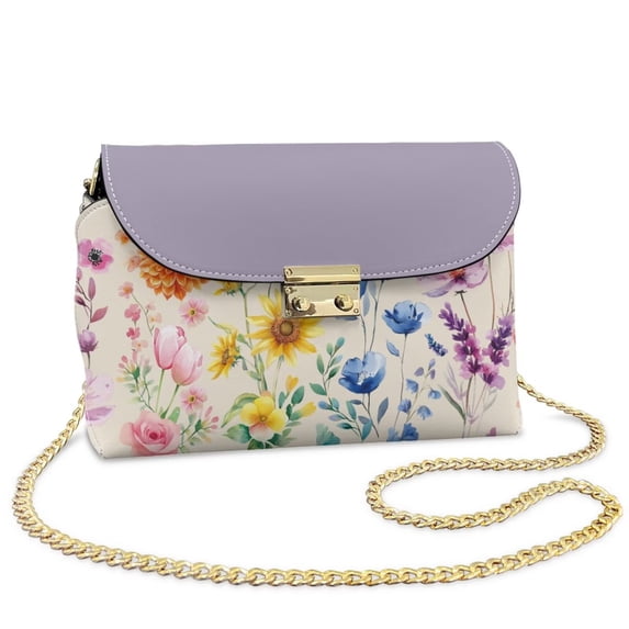 KUIFORTI Colorful Flower Crossbody Bags for Women Fashion Hard-Wearing Small Shoulder Bag Ladies Handbag Functional Small Bag with Removable Chain for Day & Night