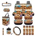 thumbnail image 1 of KUIFORTI Cow Aztec Car Seat Covers Non Slip 15 Pieces Aotumotive Interior Sets Car Air Vent Storage Organizer Comfortable All-Season Protection Fits for Cars Truck SUV, 1 of 7