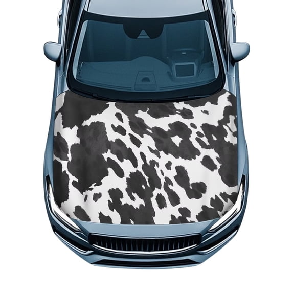 KUIFORTI Cow Print Car Hood Cover Protector Can be Washed Fade-Resistant Easy Installation Front Hood Wrap Fits Sedans, Trucks, SUVs, Pickups Automotive Exterior Accessories