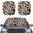 thumbnail image 1 of KUIFORTI Cow Print Car Sun Shade Windshield Funny Car Shades for Front Windows, Reusable Auto Sunshades for Most Sedans SUV and Trucks, Brown, 1 of 5