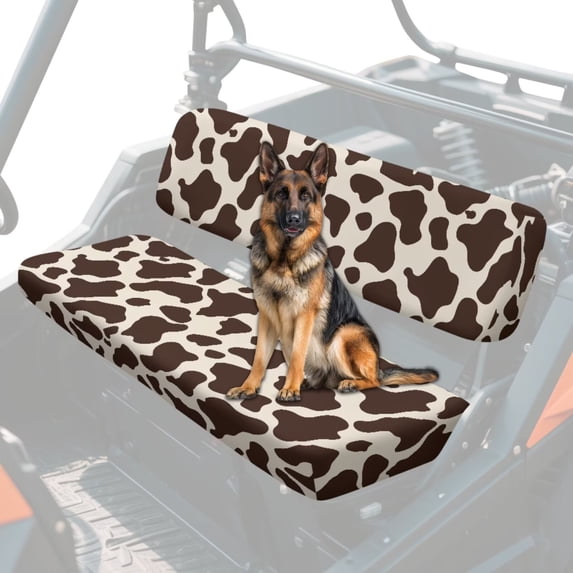 KUIFORTI Cow Print UTV Seat Cover Anti-Scratch Dustproof Outdoor Mule Bench Seat Cover Water Resistant UTV Accessories Compatible with Mule 3000 3010 3020 4000 4010 2001-2024