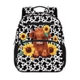 thumbnail image 1 of KUIFORTI Cow Sunflower Toddler Backpack Boys Girls Kids School Bag with Multiple Organizer Pockets Adjustable Straps for Preschool Kindergarten Back to School Gifts, 1 of 7