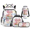 thumbnail image 1 of KUIFORTI Cute Axolotl Print Backpack Set 4Pcs for Kids, Lightweight School Bag with Lunch Box Pencil Pouch for Elementary Primary Middle School Back to School Gifts, 1 of 6