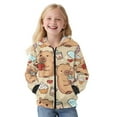 thumbnail image 1 of KUIFORTI Cute Capybara Girls Sweaters Size 11-13 Fleece-Lined Hooded Zip Up Sweatshirts with Pockets Comfortable Soft Hooded Coat Casual Outerwear for Daily Life, 1 of 6