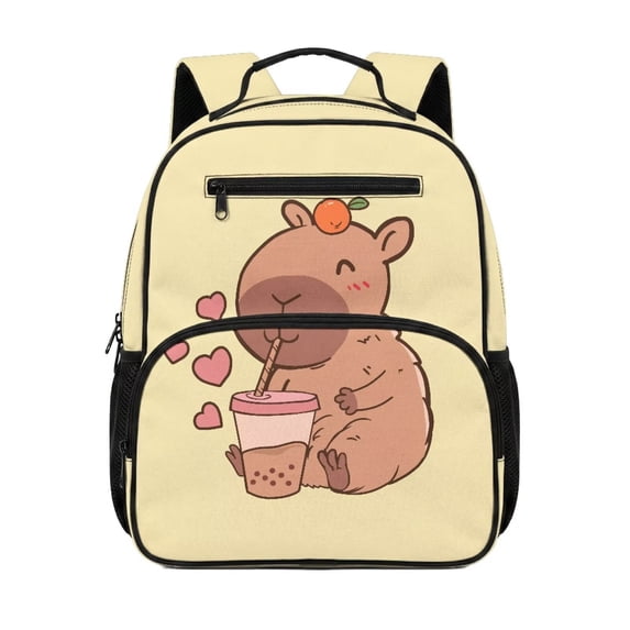 KUIFORTI Cute Capybara Toddler Backpack Boys Girls Kids School Bag with Multiple Organizer Pockets Adjustable Straps for Preschool Kindergarten Back to School Gifts