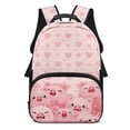 thumbnail image 1 of KUIFORTI Cute Cartoon Pig Print 17 Inch Kids Backpack Polyester School Bag with Laptop Compartment Suitable for Elementary Middle Back to School Gifts for Students, 1 of 7