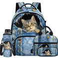 thumbnail image 1 of KUIFORTI Cute Cat Lightweight Backpack and Lunch Box Kid Backpack Set 4Pcs Girls School Bag Pencil Bags Water Bottle Sleeve for Elementary Primary Middle School Back to School Supplies, 1 of 7